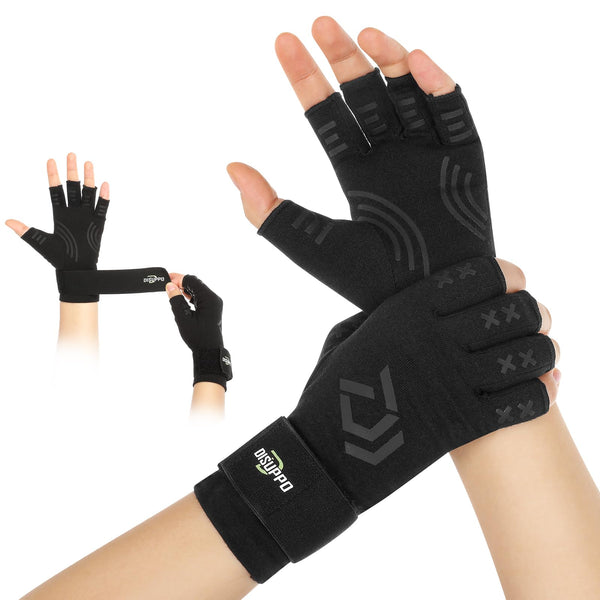 DISUPPO Arthritis Compression Gloves with Wrist Straps
